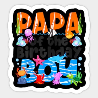 Papa Under Sea Birthday Party Boys Ocean Sea Animals Sticker